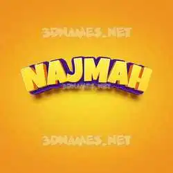 najmah in Orange Toon style - 3D name wallpaper