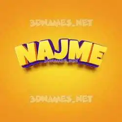 najme in Orange Toon style - 3D name wallpaper