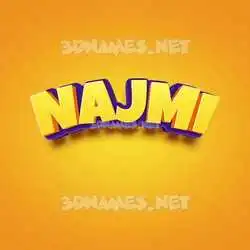 najmi in Orange Toon style - 3D name wallpaper