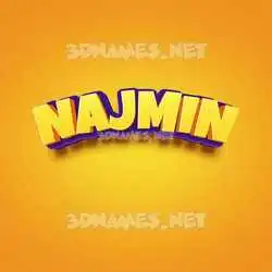 najmin in Orange Toon style - 3D name wallpaper
