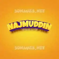 najmuddin in Orange Toon style - 3D name wallpaper