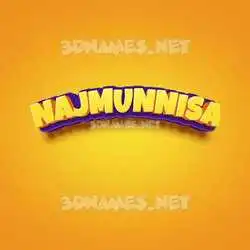 najmunnisa in Orange Toon style - 3D name wallpaper