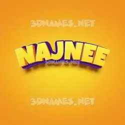 najnee in Orange Toon style - 3D name wallpaper