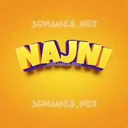 najni in Orange Toon style - 3D name wallpaper