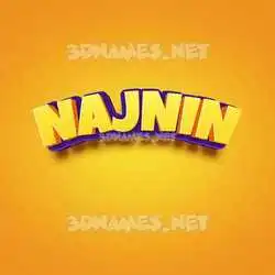 najnin in Orange Toon style - 3D name wallpaper