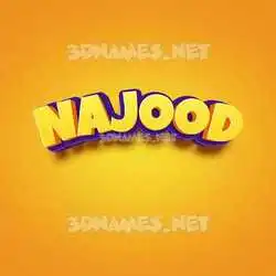 najood in Orange Toon style - 3D name wallpaper