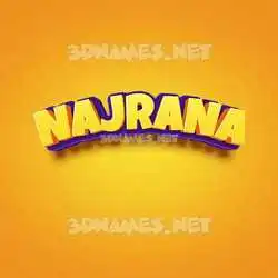 najrana in Orange Toon style - 3D name wallpaper