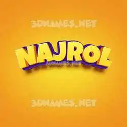najrol in Orange Toon style - 3D name wallpaper
