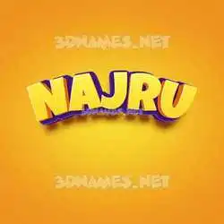 najru in Orange Toon style - 3D name wallpaper
