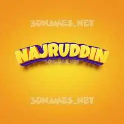 najruddin in Orange Toon style - 3D name wallpaper