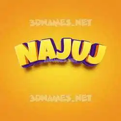 najuj in Orange Toon style - 3D name wallpaper