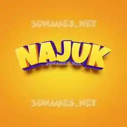 najuk in Orange Toon style - 3D name wallpaper