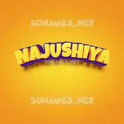 najushiya in Orange Toon style - 3D name wallpaper