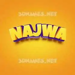 najwa in Orange Toon style - 3D name wallpaper