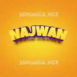 najwan in Orange Toon style - 3D name wallpaper