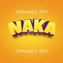 naka in Orange Toon style - 3D name wallpaper