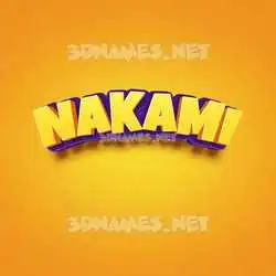 nakami in Orange Toon style - 3D name wallpaper