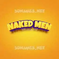 naked men in Orange Toon style - 3D name wallpaper