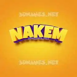 nakem in Orange Toon style - 3D name wallpaper