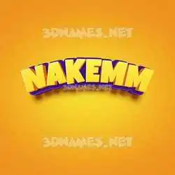 nakemm in Orange Toon style - 3D name wallpaper