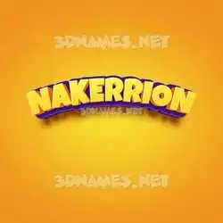 nakerrion in Orange Toon style - 3D name wallpaper