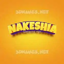 nakeshia in Orange Toon style - 3D name wallpaper