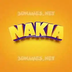 nakia in Orange Toon style - 3D name wallpaper