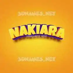 nakiara in Orange Toon style - 3D name wallpaper