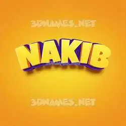 nakib in Orange Toon style - 3D name wallpaper