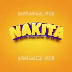 nakita in Orange Toon style - 3D name wallpaper