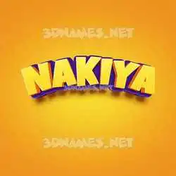 nakiya in Orange Toon style - 3D name wallpaper