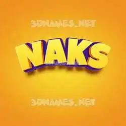 naks in Orange Toon style - 3D name wallpaper