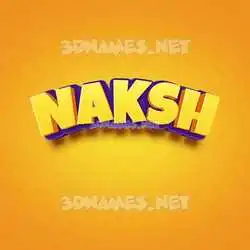 naksh in Orange Toon style - 3D name wallpaper