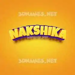 nakshika in Orange Toon style - 3D name wallpaper