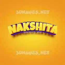 nakshita in Orange Toon style - 3D name wallpaper