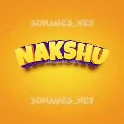 nakshu in Orange Toon style - 3D name wallpaper