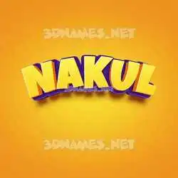nakul in Orange Toon style - 3D name wallpaper
