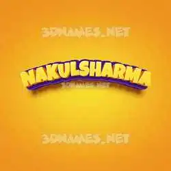 nakulsharma in Orange Toon style - 3D name wallpaper