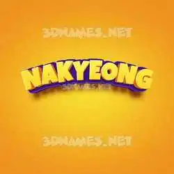 nakyeong in Orange Toon style - 3D name wallpaper