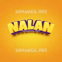 nalan in Orange Toon style - 3D name wallpaper