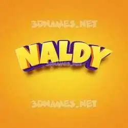 naldy in Orange Toon style - 3D name wallpaper