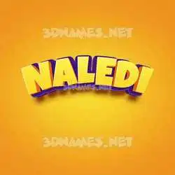 naledi in Orange Toon style - 3D name wallpaper
