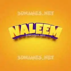 naleem in Orange Toon style - 3D name wallpaper