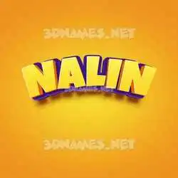 nalin in Orange Toon style - 3D name wallpaper