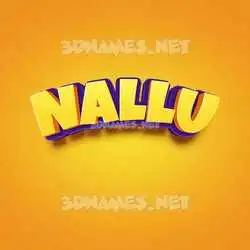 nallu in Orange Toon style - 3D name wallpaper