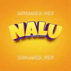 nalu in Orange Toon style - 3D name wallpaper