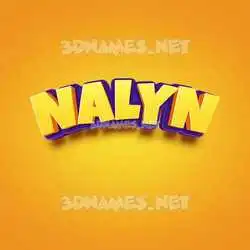 nalyn in Orange Toon style - 3D name wallpaper