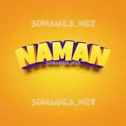 naman in Orange Toon style - 3D name wallpaper