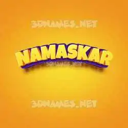 namaskar in Orange Toon style - 3D name wallpaper