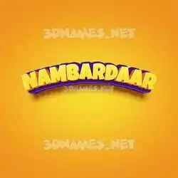 nambardaar in Orange Toon style - 3D name wallpaper